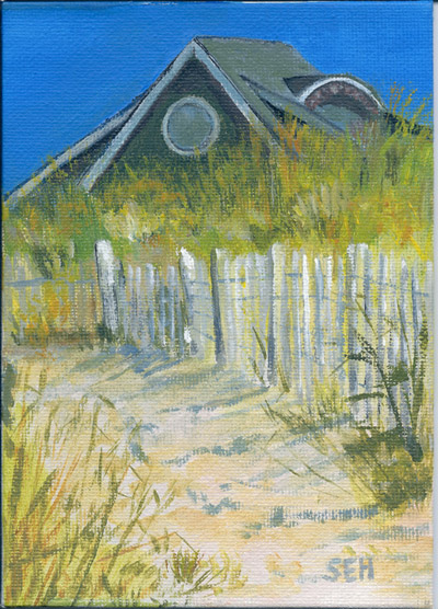 Beach House Morn 5x7 Acrylic SOLD