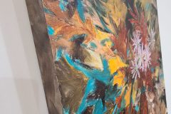 Autumn Bouquet on Teal SOLD