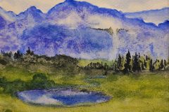 Distant Falls 8x8 watercolor SOLD