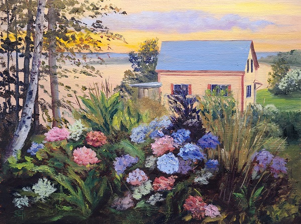 Coastal Cottage Oil Painting