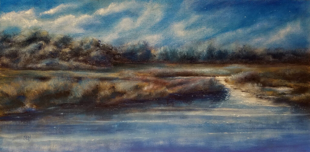 Wetland Glimmer Oil Painting